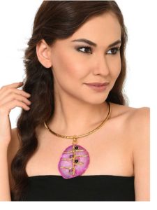 Purple Onyx Brass Lolita Fashion Necklace Choker