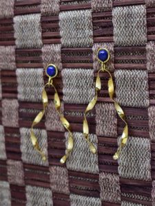 Lapis Lazuli Semi Precious Handmade Jewellery Earrings