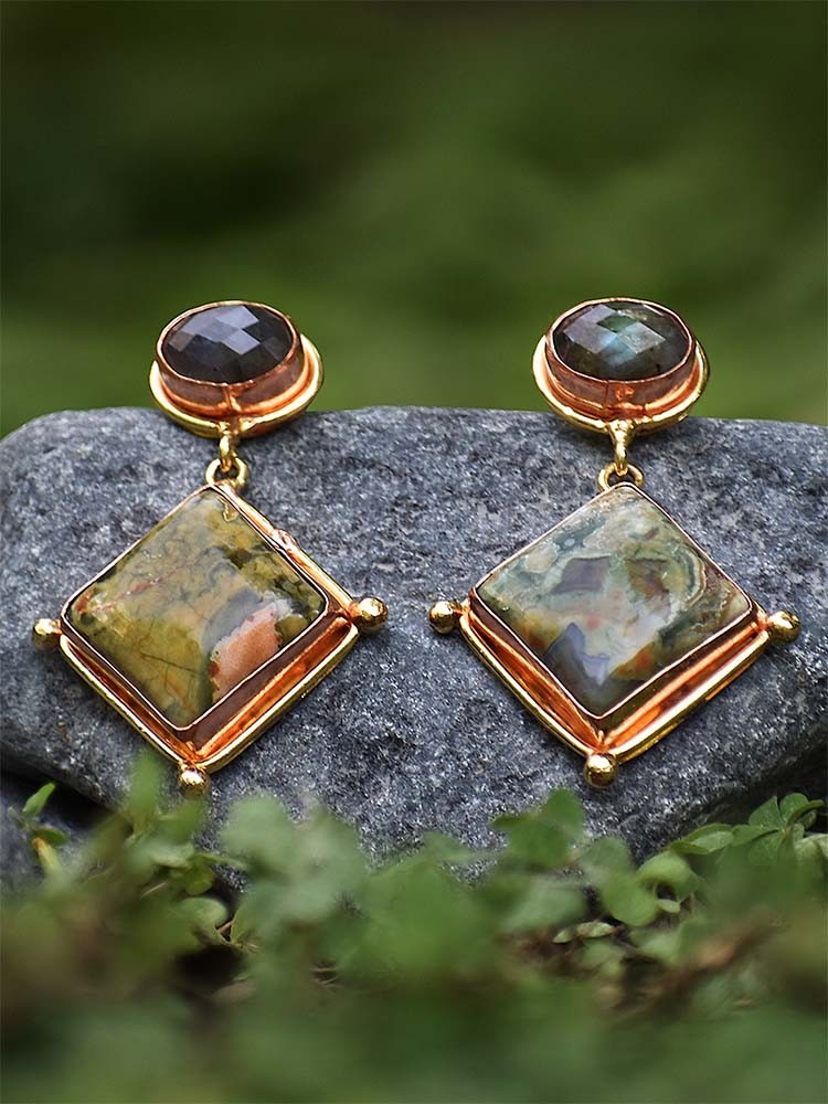 earrings with semi precious stones