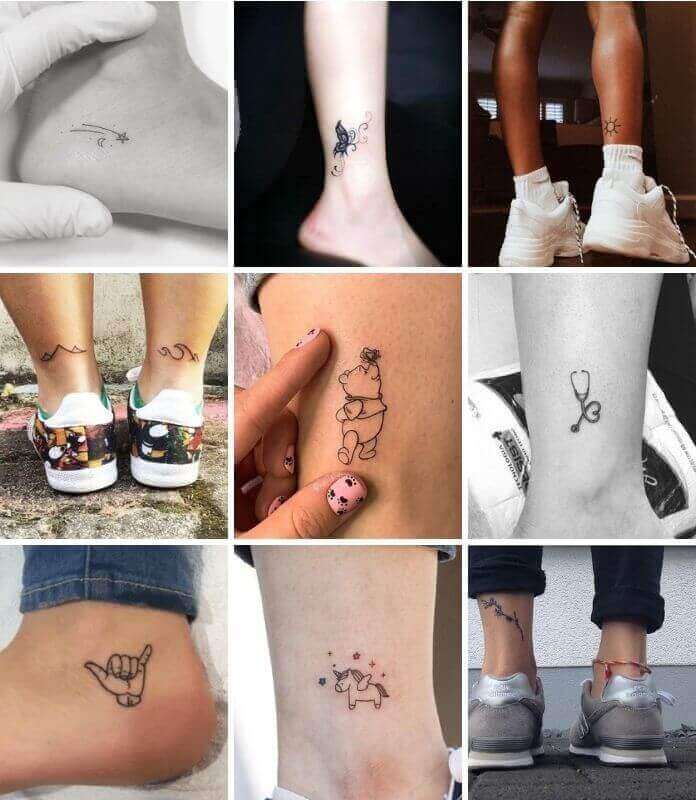 small tattoos for girls: Leg tattoo designs