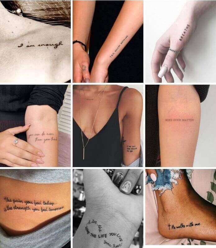 Small Tattoo For Girls: Writing Tattoos
